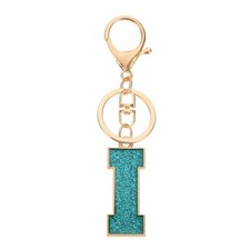Initial Letter Keychain, A-Z Alphabet Keyring Letter I Metal Key Chain, Blue