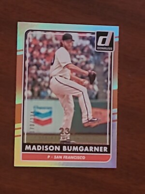 2016 Donruss Madison Bumgarner Season Stat Line Parallel #/234 Giants #95