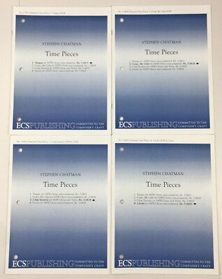 Time Pieces SATB Chorus Unaccompanied Piano Sheet Music Stephen Chatman ECS Pub