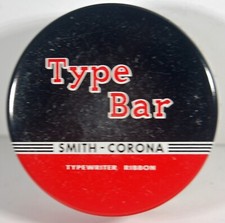 VINTAGE SMITH CORONA TYPE BAR TYPEWRITER RIBBON TIN - GREAT CONDITION thumbnail