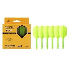 CUESOUL Integrated Dart Shaft and Flights 6 Pcs Slim Shape-Green 28mm