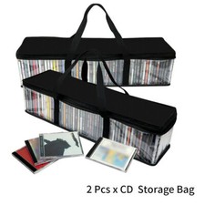 2X Large Clear Holds DVD CD Storage Holder Easy Zip Closure Carry Bag Organizer
