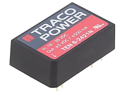 TEN 6-2421N Wandler: DC/DC 6W UEing: 18-36V UAusg: 5VDC UAusg2: -5VDC DIP24 TRAC