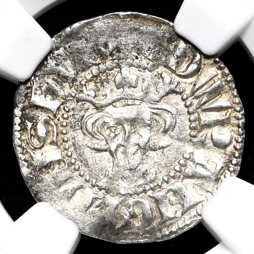 ENGLAND. Edward I Longshanks, 1272-1307. Penny, Lincoln, S-1427, NGC AU58