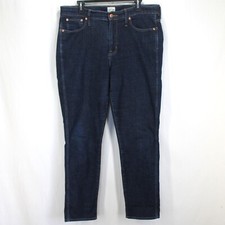 J Crew Vintage Straight Jeans Womens Size 32T Dark Wash Blue Stretch Denim