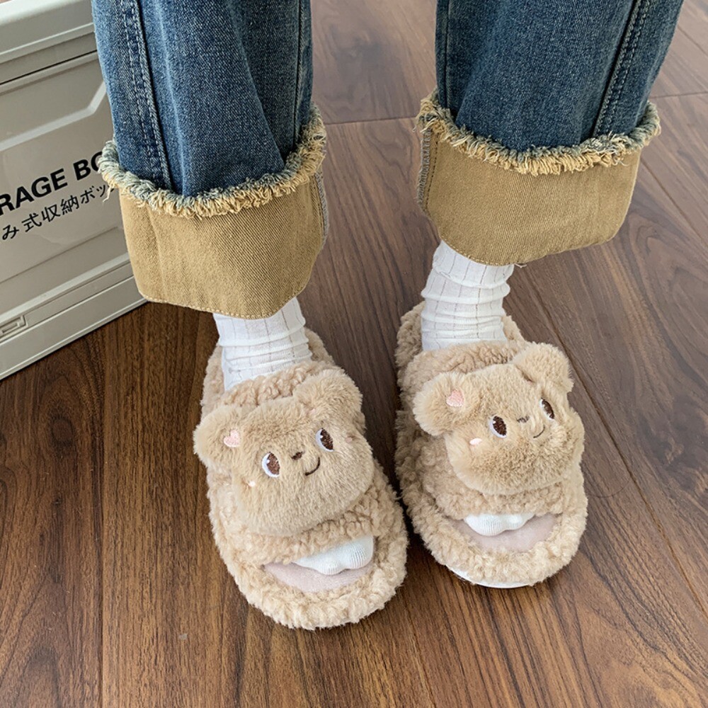 APL Scarpe in cotone peluche antiscivolo scarpe fisse casa carine invernali ciabatte