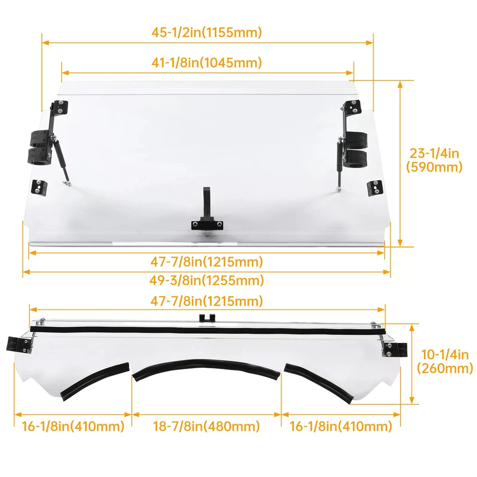 Parabrisas abatible transparente para Can-Am Maverick 1000R/ Max 1000r/ Turbo 2013-2018 Foto 2 de 4