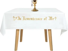 Large in Remembrance of Me Altar Frontal 88.2X52In Holy Communion Table Cloth Co