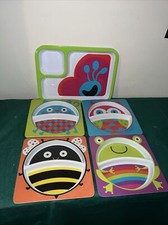 Melamine 2 Part Divided Animal Theme Lot Of 5 Children Toddler Plates