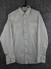 Gibson Trading Co Pearl Snap White Western Shirt Mens M Cowboy Rodeo
