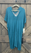 Mikael Aghal Emerald / Grey Knit Poncho Style Sweater Dress Size Large Brand New