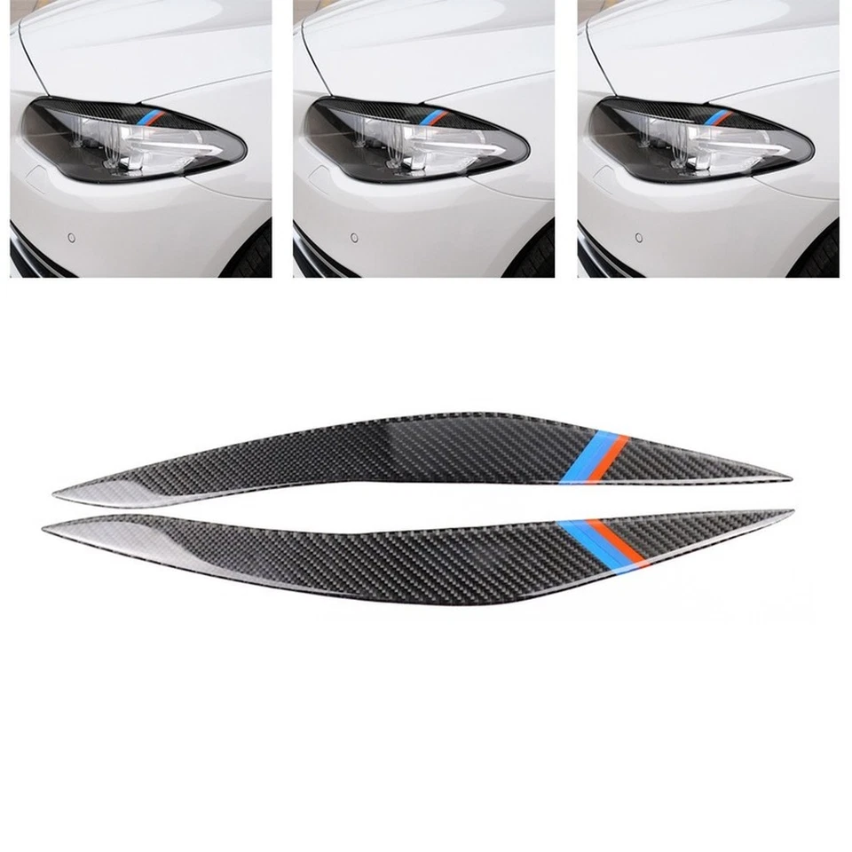 Cubierta de párpados para faros de fibra de carbono para BMW Serie 5 F10 2011-2016 Foto 2 de 4