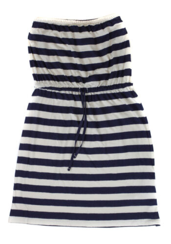 Tommy Hilfiger Women's Navy White Stripe Off Shoulder Knit Dress Ret $69.50 New - 第 1/2 張圖片