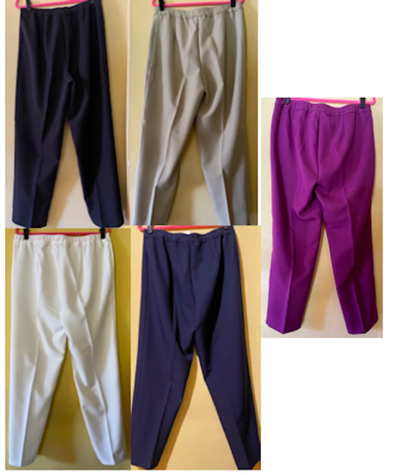 Calças femininas curvas tamanho 18W cintura elástica plana puxar calças  - Imagem 2 de 2