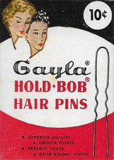 Vintage 1956 GAYLA HOLD-BOB HAIR PINS BOX Gaylord Products Chicago, Illinois S1