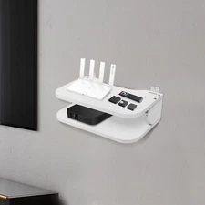 White Floating Router Shelf Wall Mounted Set-top Box TV Components Storage Rack