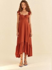 Farm Rio Brown Sleeveless Maxi Dress XXS NWT