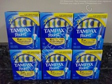 96 Tampax Pocket Pearl REGULAR Compact Tampon Tampons 6 boxes of 16 NEW