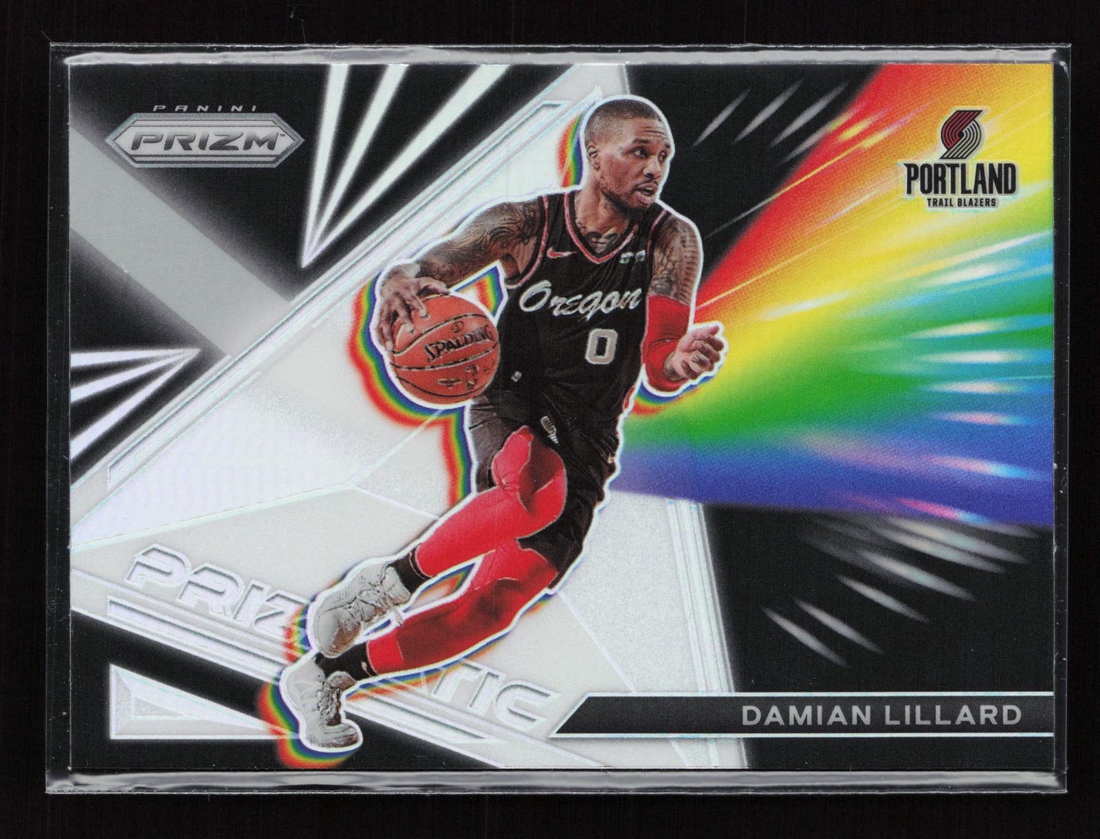 2021 Panini Prizm #7 Damian Lillard Prizmatic Prizms Silver NMMT
