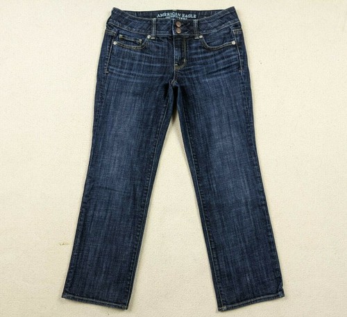 American Eagle Low Rise Artist Crop Stretch Jeans Dark Wash Women's Size 2 - Bild 2 von 12