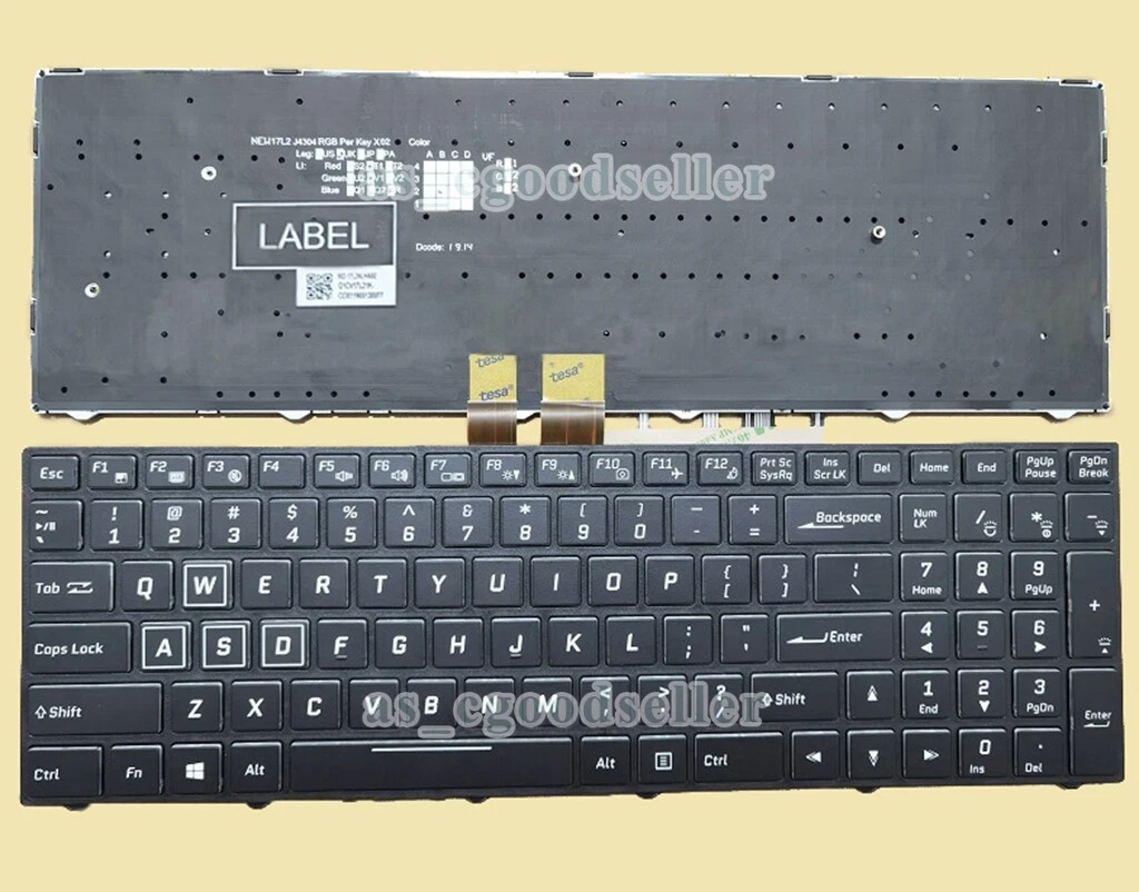 Clevo P670RS-G / P670HS-G / P670HP6-G Backlit Keyboard – US Layout – New
