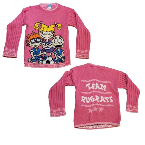 Vintage 80s Girl's Acrylic Cheerleader Sweater Size SX USA