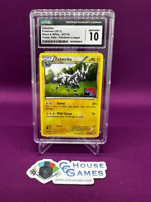 Pokemon Zebstrika 42/114 CGC 10 GEM MINT Cross. Holo League Promo