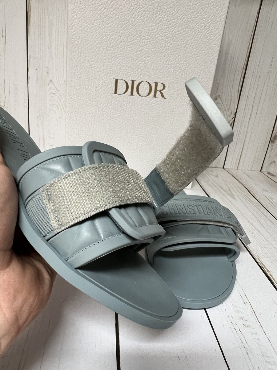 Christian Dior サンダル 青 4202225Y0022 Christian Dior Macrocannage Dio(r)evolution Slide Sandal