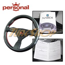 Italy Personal Neo Grinta 330mm Steering Wheel Black Leather Red Stiching Horn Italy Personal Neo Grinta 330mm Steering Wheel Black Leather Red Stiching Horn