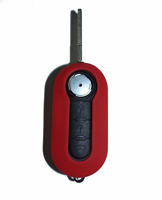 Cover E Tasti Gomma Per Chiave Fiat 500, Punto, Panda, Lancia Y - Rosso Rubino - Foto 10