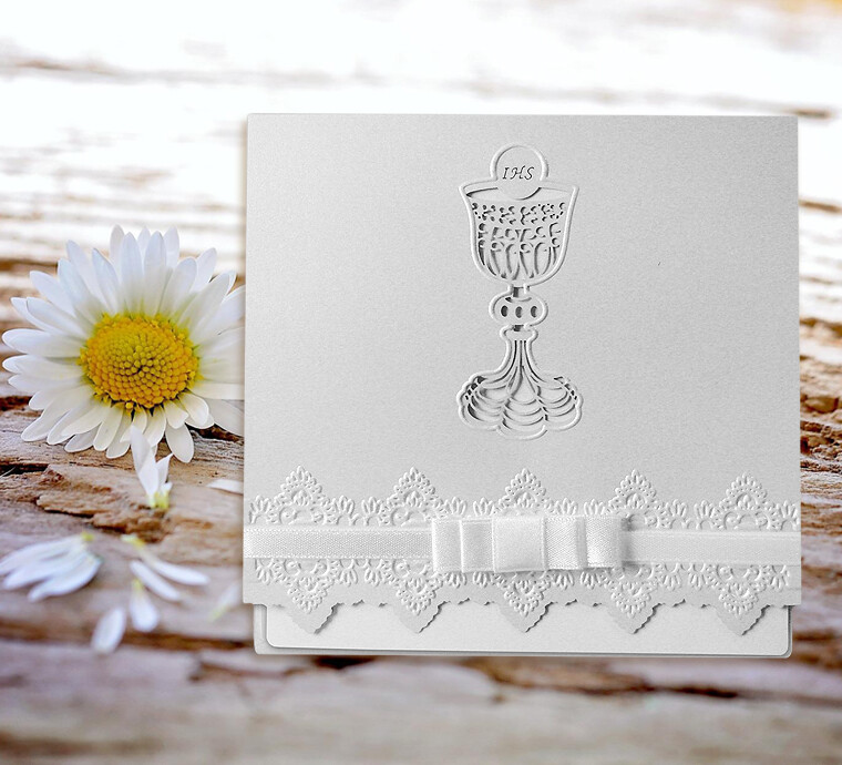 Einladungskarten Einladung zur Kommunion mit Umschlag FLK4