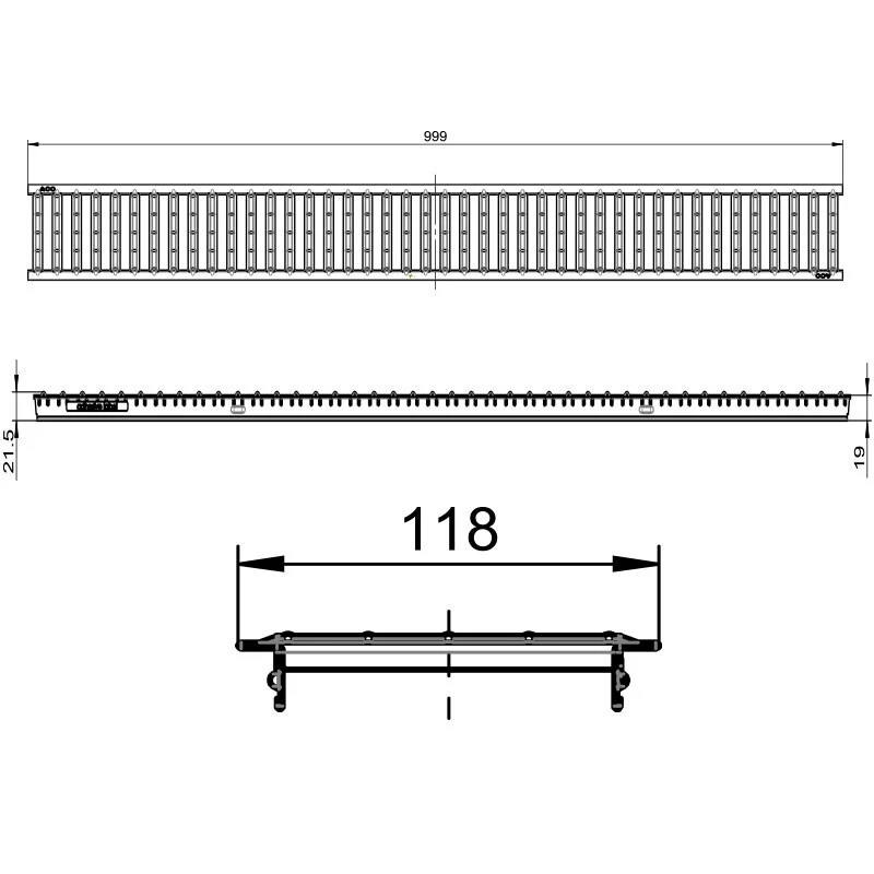 ACO Self Stegrost Stahl verzinkt 1 m - Bild 2 von 2