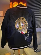 WACKO MARIA Tiger Embroidered Back Sukajan Jacket Reversible L Made in Japan