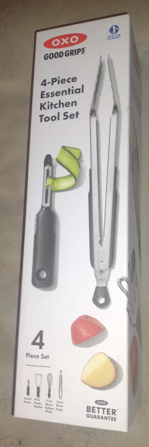 NEW OXO Good Grips Stainless Steel Essential 4-Piece Kitchen Gadget Set