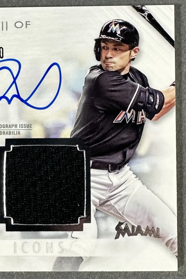 2017 Topps Diamond Icons Dual Relic Ichiro Suzuki Auto 10/10 1/1 Mariners HOF - Image 3 of 4