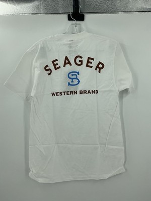 Seager Branded Tee, a medium-weight 100% cotton t-shirt Small
