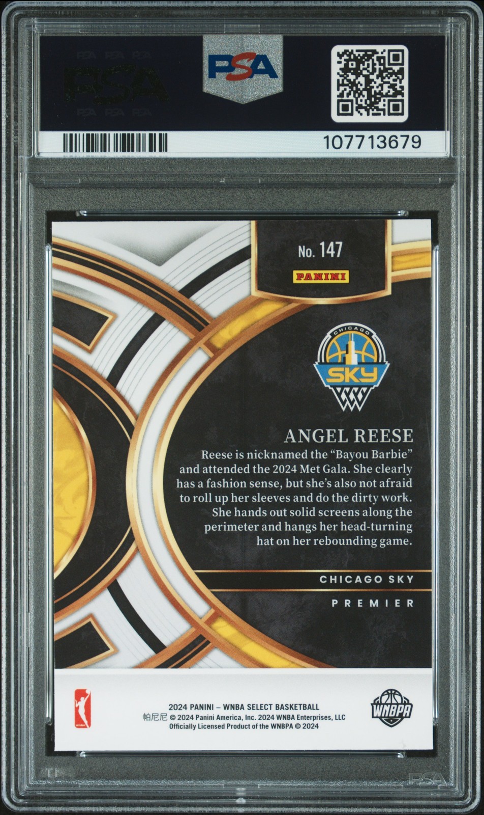 2024 PANINI SELECT WNBA #147 ANGEL REESE ROOKIE RC PSA 10 view 2