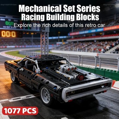 1077PCS Technical Muscle Racing Car Building Blocks MOC Model Bricks
