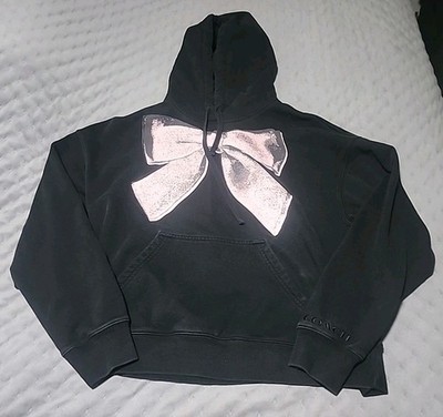 COACH CX770 Bow Hoodie Sweatshirt M Black Ribbon for Men