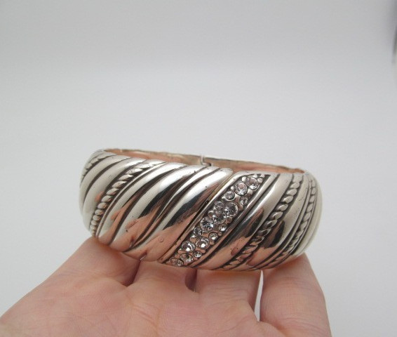 Brighton Heavy Silver Metal Solid Fluted Crystal … - image 8