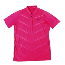 Nike Tiger Woods Collection Performance Vented Pink Golf Polo Shirt Medium