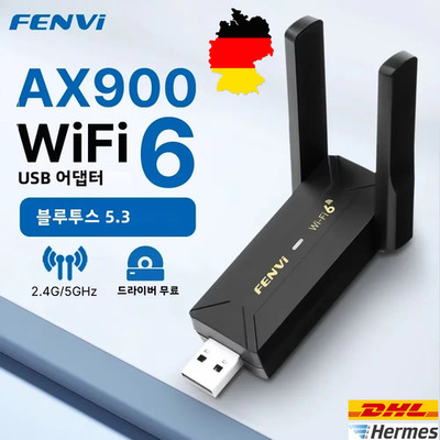 Fenvi AX900 USB WiFi 6 Adapter mit Bluetooth 5.3 Dualband 2,4G/5G