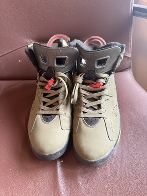 Nike Air Jordan 6 Retro x Travis Scott High Top Olive 2019 size 13 no soles 