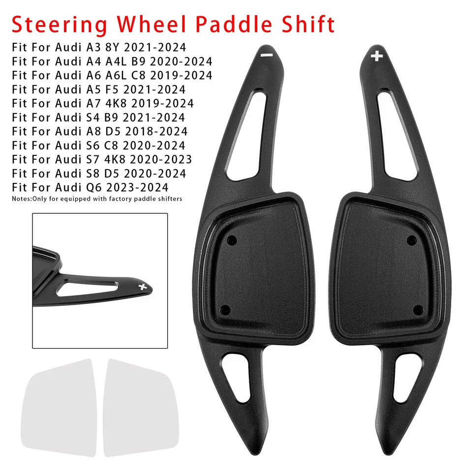 Steering Wheel Paddle Shifter Extension For Audi A3 A4 A6 Aluminium Black - image 2 of 4
