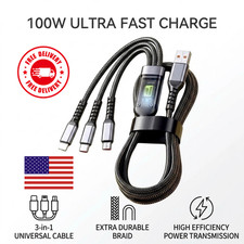 3 in 1 Fast Charging Cable USB Type C Micro iPhone Multi Charger 1.2M