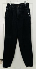 VTG 80s Chic Mom Jeans Womens Size 12, Black High Rise Waist, USA Made