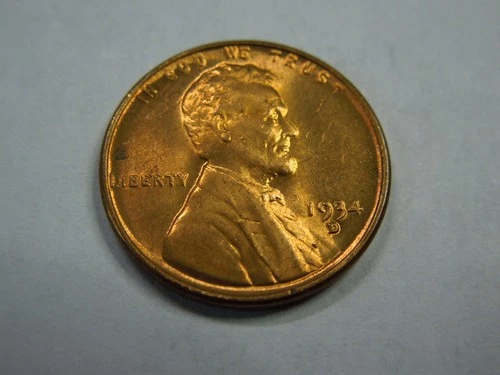 Uncirculated  Red 1934-D Lincoln Cent