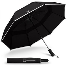 Weatherman Premium Collapsible Travel Umbrella - Windproof Compact, Easy Auto