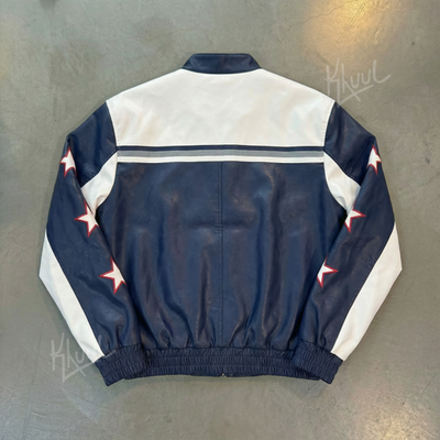 Oracle Red Bull Racing Leather Racing Jacket Varsity Blue White F1