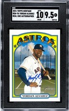 2021 Topps Heritage Yordan Alvarez REAL ONE AUTOGRAPH SGC 9.5 w/10 AUTO